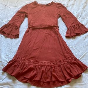 rusty orange/red dress